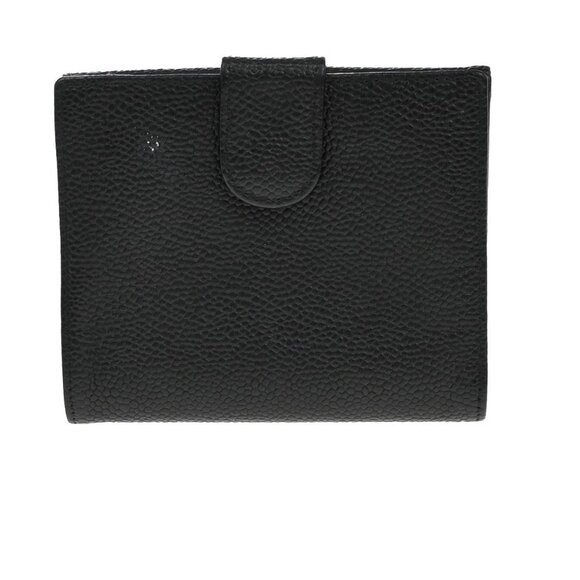 CHANEL CC Logo Bifold Compact Wallet Grained Calfskin Leather Black 83RF502 - Picture 3 of 13